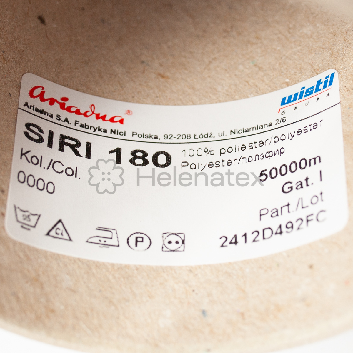 Нижня нитка для машинної вишивки SIRI 180 біла, 50 000м. Фото 2
