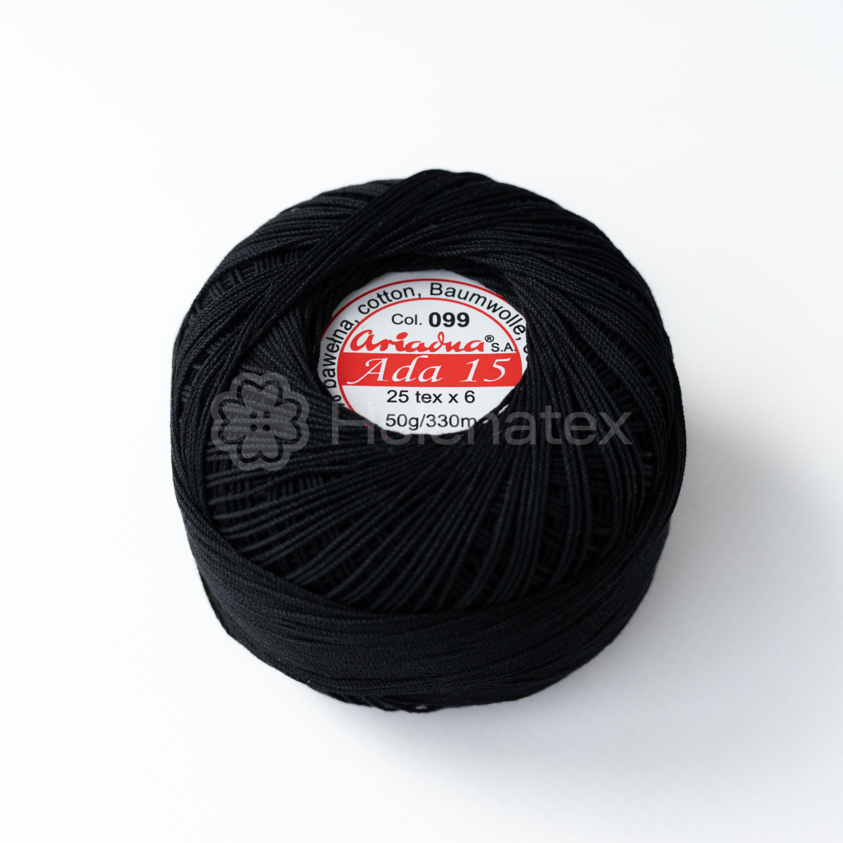 Кручена нитка для вʼязання гачком Ada 15,  50 g (col. 0099)