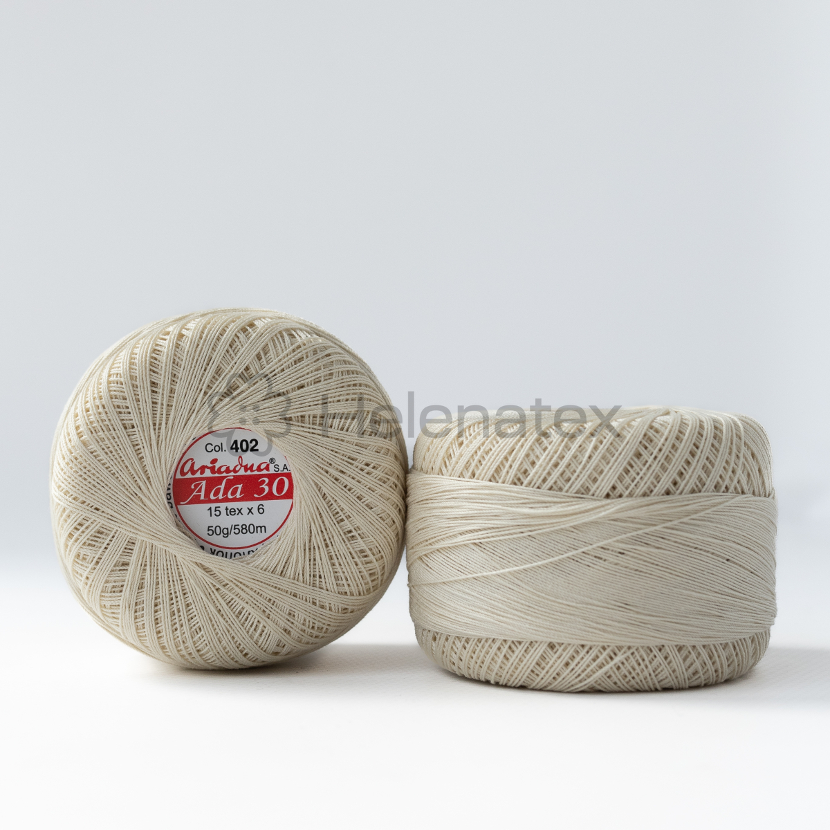 Кручена нитка для вʼязання гачком Ada 30,  50 g (col. 0402). Фото 4