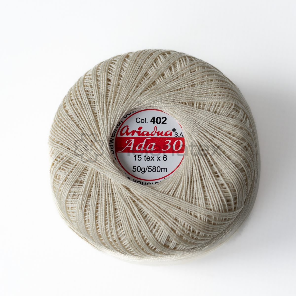 Кручена нитка для вʼязання гачком Ada 30,  50 g (col. 0402). Фото 2