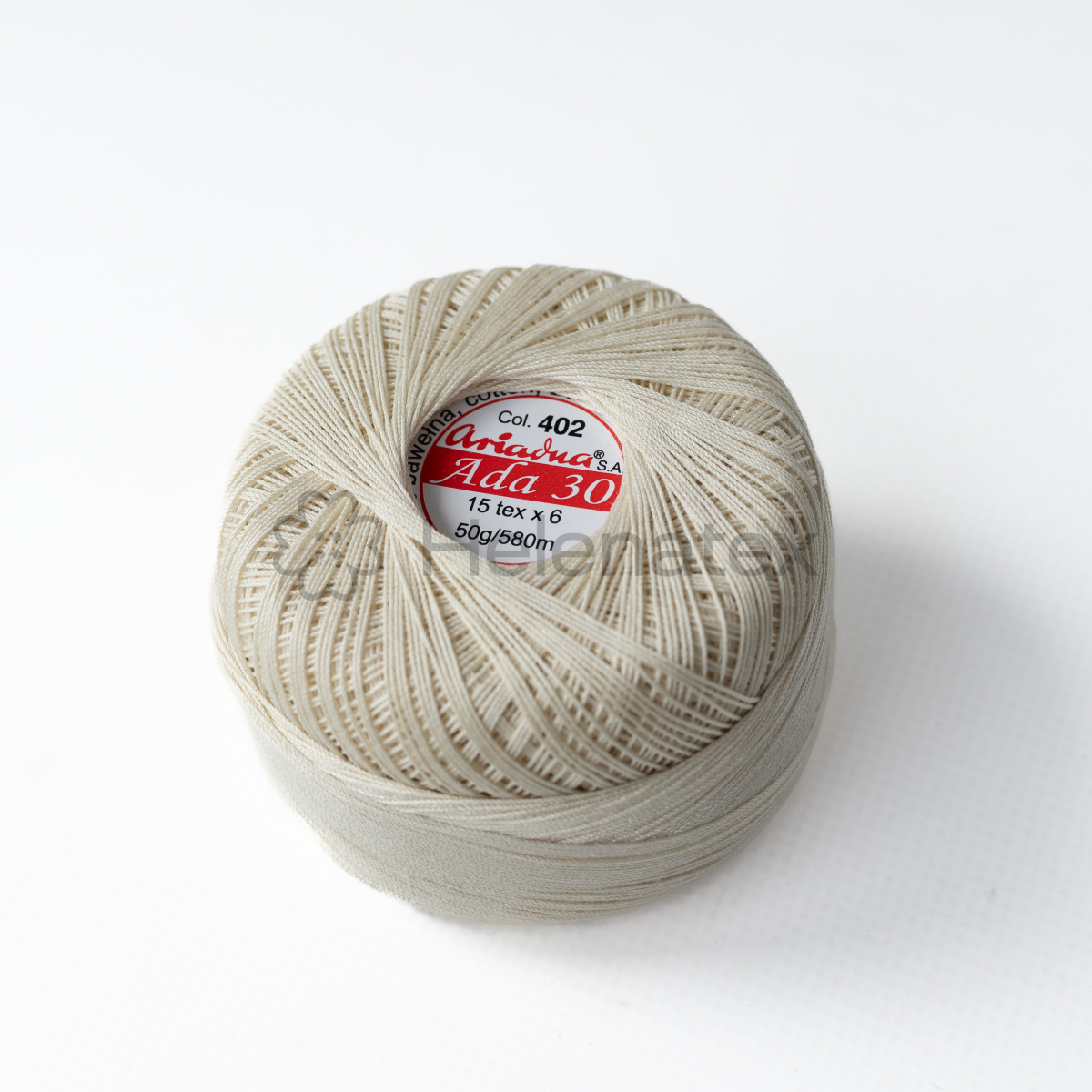 Кручена нитка для вʼязання гачком Ada 30,  50 g (col. 0402)