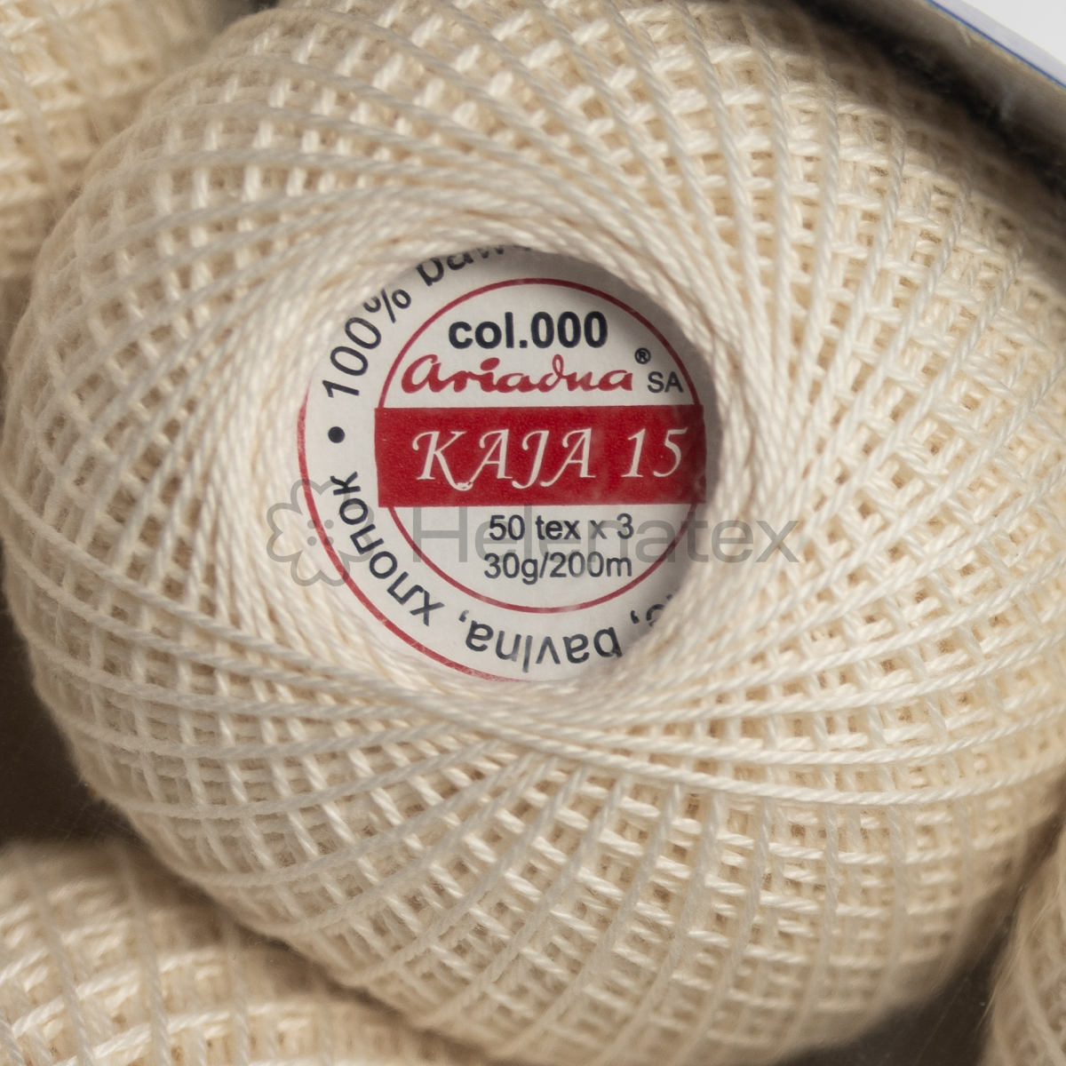 Бавовняні нитки для рукоділля Kaja 15, 30 g (col. 0000) - упаковка, 10 шт.. Фото 3