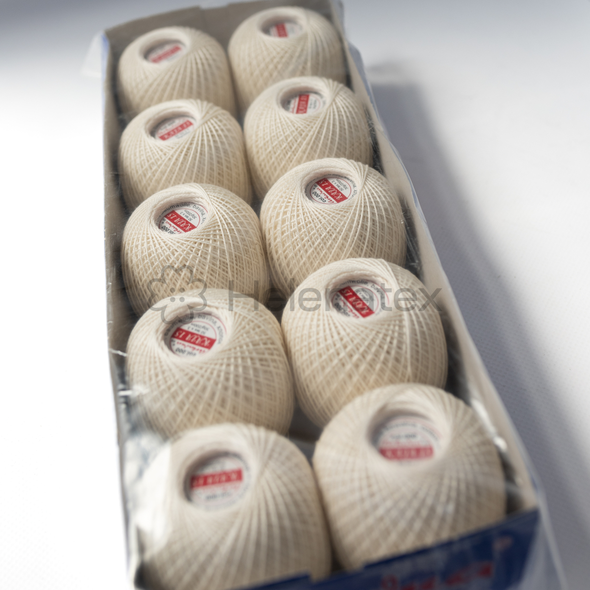 Бавовняні нитки для рукоділля Kaja 15, 30 g (col. 0000) - упаковка, 10 шт.