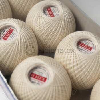 Бавовняні нитки для рукоділля Kaja 15, 30 g (col. 0000) - упаковка, 10 шт.. Фото 2