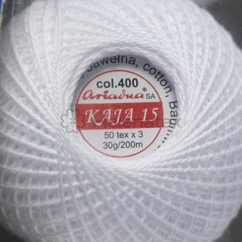 Бавовняні нитки для рукоділля Kaja 15, 30 g (col. 0400) - упаковка, 10 шт.. Фото 3